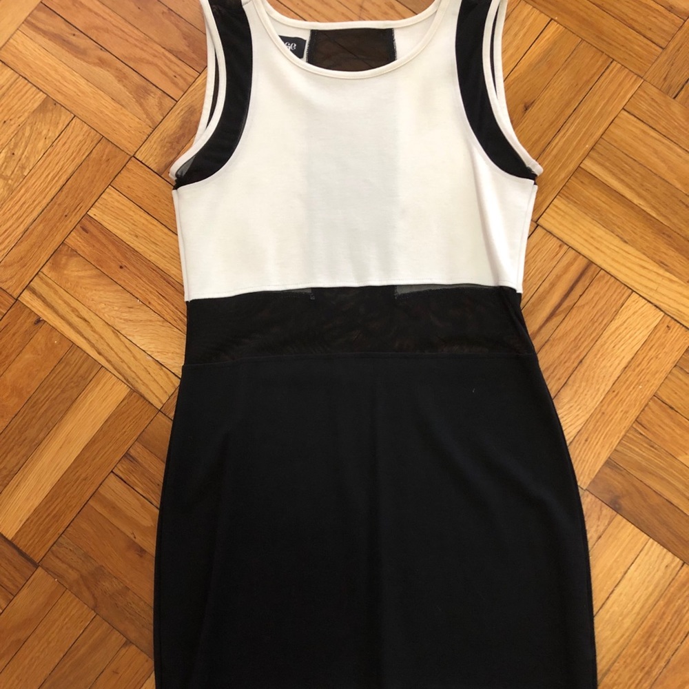White and black cocktail dress